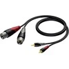 Procab Kabelis 2 x XLR kištukas – 2 x RCA/ Cinch kištukas 3 m – CLA701/3
