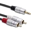 QOLTEC 52341 Kabelis 2xRCA Mini Jack 3,5mm vyriškas 2m Juodas