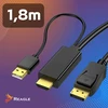 Kabelis Reagle DisplayPort - HDMI + USB-A 1,8 m juodas