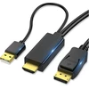 Kabelis Reagle DisplayPort - HDMI + USB-A 1,8 m juodas