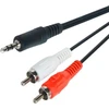 Aux kabelis, mini lizdas 3,5 mm, 2 RCA, RCA, stereo, 1,5 m, e398, 1 vnt.