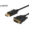 Vaizdo Kabelio Adapteris - Savio CL-106 1,8 m DisplayPort DVI Juodas