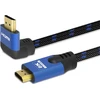 HDMI-HDMI v2.1 kabelis, 1,8 m, 8K, kampinis, OFC, varis, paauksuotas, Ethernet / 3D CL-147 SAVIO Mėlyna-juoda