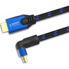 HDMI-HDMI v2.1 kabelis, 1,8 m, 8K, kampinis, OFC, varis, paauksuotas, Ethernet / 3D CL-147 SAVIO Mėlyna-juoda