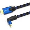 HDMI-HDMI v2.1 kabelis, 3 m, 8K, kampinis, OFC, varis, paauksuotas, Ethernet / 3D CL-148 SAVIO mėlyna-juoda