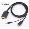 Kabelis Savio HDMI - D-Sub (VGA) + Jack 3.5mm 1.8m juoda (SAVKABELCL- 104)