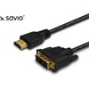 Savio CL-139 video cable adapter 1.8 m DVI-A HDMI Type A (Standard) Juodas
