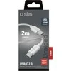 SBS TECABLETISSUETCC2G kabelis 2 x USB-C 2m 60W with Power Delivery – pilkos spalvos