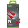 SBS TECABLETISSUETCCR USB-C – USB-C 1.5m 60W pintas kabelis – raudonos spalvos
