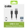 SBS TECABLETYC1KPOS USB-A – USB-C kabelis 1m – juodos spalvos