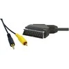 Audio/Video kabelis SCART M - CINCH M + Jack (3.5mm) M, 1.5m, juoda