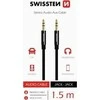 Garso kabelis 3,5 mm 1,5 m Swissten tekstilė - juoda
