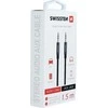 Garso kabelis 3,5 mm 1,5 m Swissten tekstilė - juoda