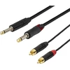 Garso stoties kokybė (ssq) SSQ RCAJM5 - Kabelis 2x RCA - 2x Jack Mono 6,3 mm 3 m Juodas