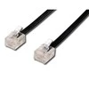 4 laidų telefono laidas, RJ11 M - RJ11 M, 3 m, juoda, ADSL modemo taupymui