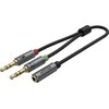 UNITEK Y-C957ABK Unitek Cable miniJack 3,5mm (F) - 2x 3,5mm (M) Y-C957ABK