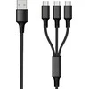 2GO 3 viename USB Ladekabel kabelis – juodas – 150 cm, skirtas USB Type-C