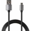 USB kabelis 2GO USB-A - USB-C 1 m Juodas ir sidabrinis (795812)