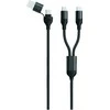 USB kabelis 2GO USB-A + USB-C - 2x USB-C 1.2 m Juodas (797367)