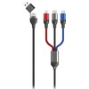 USB kabelis 2GO USB-A + USB-C - USB-C + microUSB + Žaibas 1,2 m Juodas (797361)
