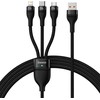 Baseus Flash Series 3in1 USB laidas USB-C + micro USB + Lightning 100W 1.2m – Juodas