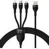 Baseus Flash Series 3in1 USB laidas USB-C + micro USB + Lightning 100W 1.2m – Juodas