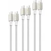 4Smarts USB-C to USB-C PremiumCord 60W Set of 3 0.5M+1.5M+3M baltas / sidabrinis