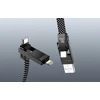 Blitzwolf BW-HDC7 4-in-1 USB+C+Lightning kabelis 240W 1.2m juodos spalvos