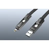 Blitzwolf BW-HDC7 4-in-1 USB+C+Lightning kabelis 240W 1.2m juodos spalvos