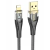 Cable USB A į Lightning Hoco 2,4A 1,2 m U121 juodas skaidrus
