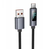 Laidas USB A į USB C Hoco 5A su ekranu 1 m X112 juodas