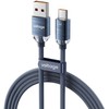 VOLTAGE USB-A / USB-C laidas, įtampa „PureCrystal“, 66 W, 100 cm, mėlynas