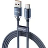 VOLTAGE USB-A / USB-C laidas, įtampa „PureCrystal“, 66 W, 100 cm, mėlynas