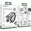 Acefast C6-11 USB-C 3in1 kabelis – 2x USB-C / Qi 480Mb/s 100W 1.2m – Juodos spalvos
