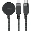 Acefast C6-11 USB-C 3in1 kabelis – 2x USB-C / Qi 480Mb/s 100W 1.2m – Juodos spalvos
