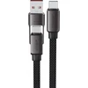 Acefast C13-05 USB-C – USB-A / USB-C kabelis 480Mb/s 3A 0.2m – Juodos spalvos