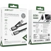 Acefast C13-04 USB-C – USB-A / USB-C kabelis 480Mb/s 3A 1.2m – Juodos spalvos