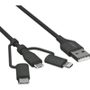 ANSMANN USB 3 viename duomenų / įkrovimo laidas, 120 cm
