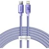 Baseus Crystal kabelis USB-C - Lightning 20W PD 2m - Violetinis