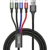 Baseus USB Fast 4in1 USB-C / 2x Lightning / Micro kabelis 3.5A 1.2m - Juoda