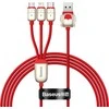 Baseus kabelis Year of the Tiger 3 in 1 – USB į Type C, Lightning, Micro USB – 3,5A 1,2 metras (CASX010009) raudonos spalvos