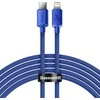 Baseus Crystal Shine kabelis USB-C į Lightning, 20W, PD, 2m mėlynos spalvos