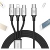 Baseus Rapid USB-C kabelis 3in1 C tipo / Lightning / Micro 3A 1.2M - juodas
