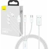 Greitas įkrovimas iš USB į M+L+C Baseus Superior Data 3.5A 1m (baltas)
