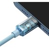 USB-C laidas prie „iP Baseus Crystal Shine“, 20W, 2m (mėlyna)