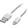 Blow USB A - micro B jungtis 1.0m, pintas, sidabrinis