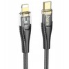 HOCO kabelis Type C į Lightning PD 27W U121 1,2 m juodas skaidrus