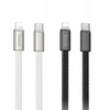 Plokščias kabelis USB C į USB C Hoco 3A 60W 1 m X125 baltas