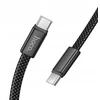 Plokščias kabelis USB C į USB C Hoco 3A 60W 1 m X125 juodas