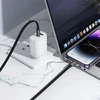 Plokščias kabelis USB C į USB C Hoco 3A 60W 1 m X125 baltas